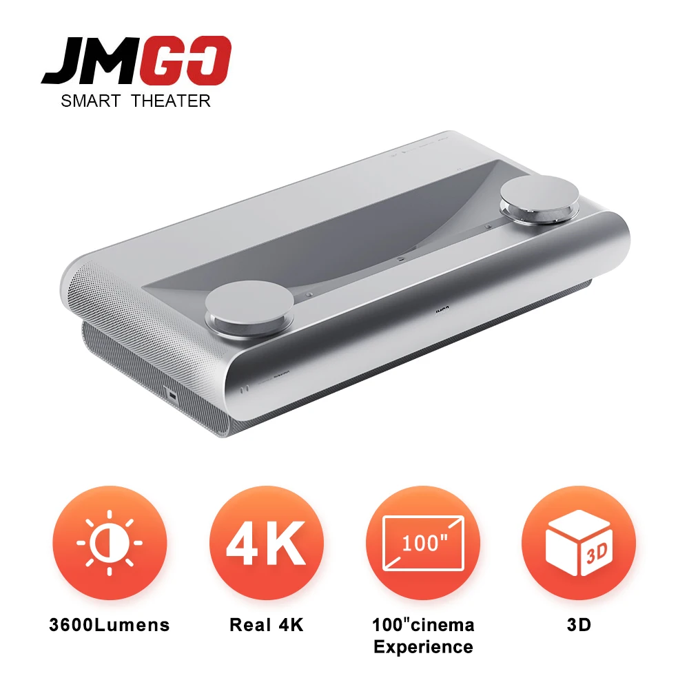 Лазерный проектор JMGO U2 UHD 4K 3600 ANSI люмен с затвором 3D видеопроектор домашний