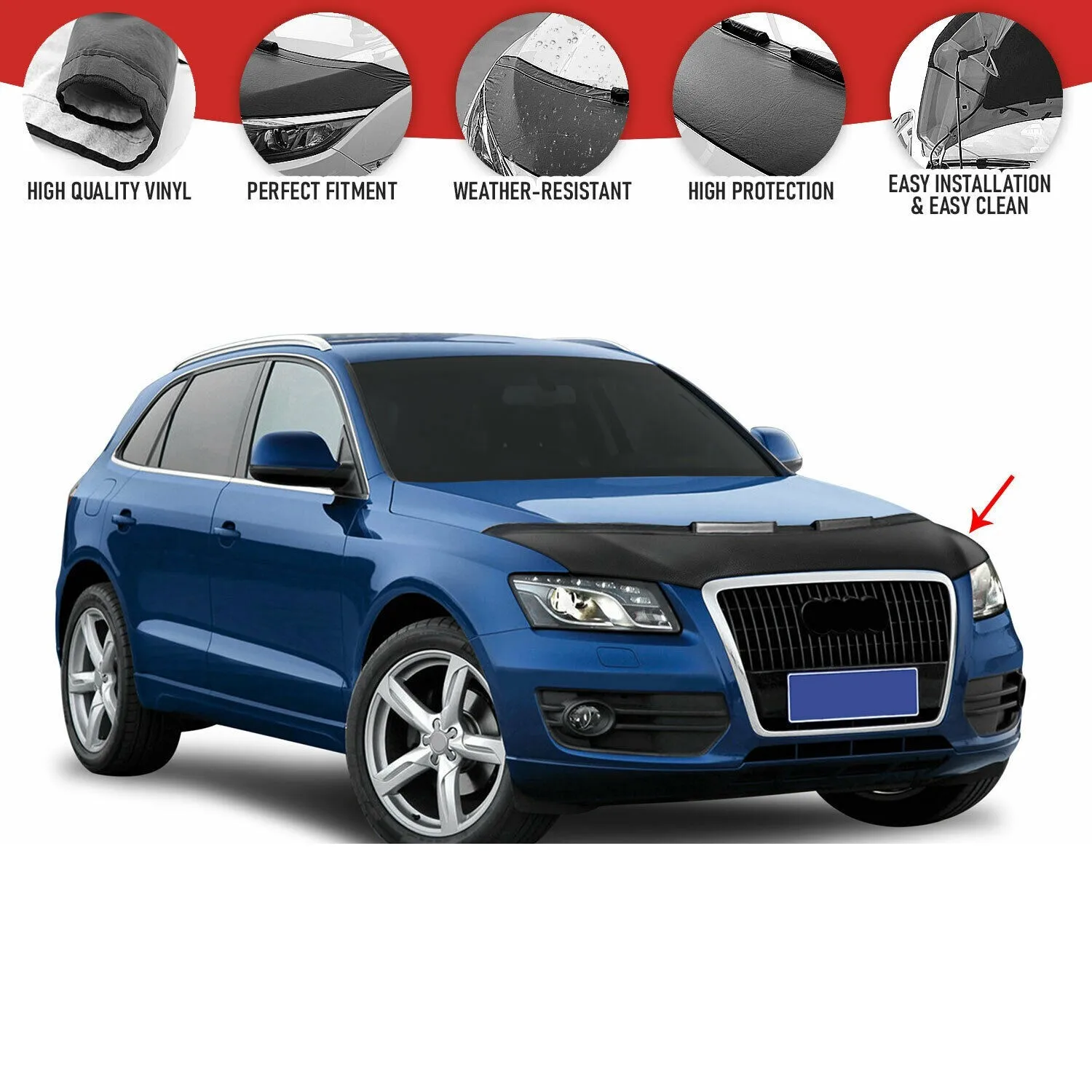 

Автомобильная маска для капота, Защитный Бюстгальтер, фоторамка для Audi Q5 2009-2012