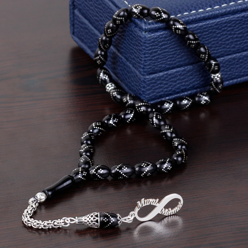 

Бесконечная любовь | Индивидуальный серебряный дизайн Oltu Stone Tasbih модная Турецкая Высококачественная ручная работа Jawelery