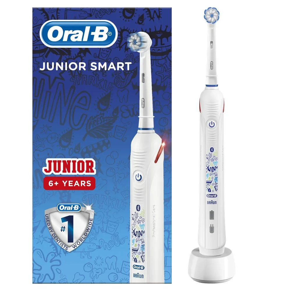 Детская электрическая зубная щетка Oral-B Junior Smart 4/D601.513.3 Sensi White | Бытовая техника