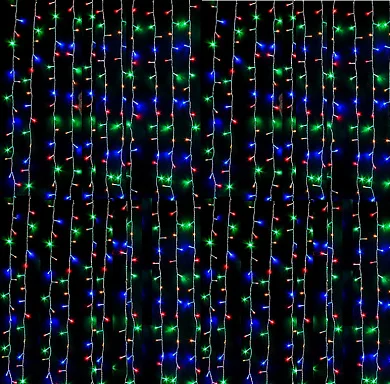 Гирлянда Занавес 3*2м Мульти/провод белый 420L |