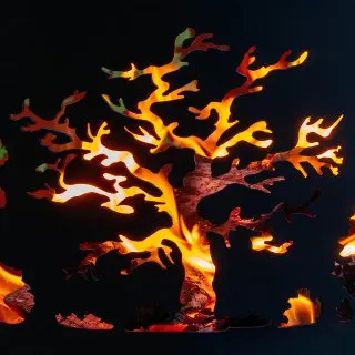 Костровая чаша FIRE-HOUSE Деревья на трубчатых ножках 50*50*49 см диаметр 50 толщина стали
