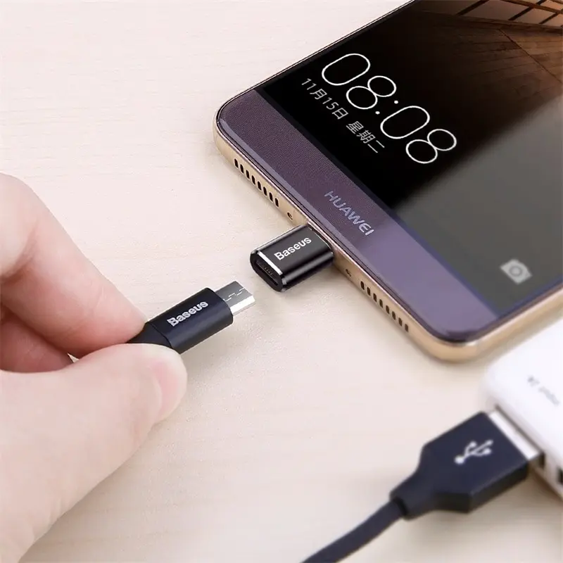 Адаптер OTG Baseus с USB на Type C внешний адаптер Type-c (штекер) Micro (гнездо) конвертер для