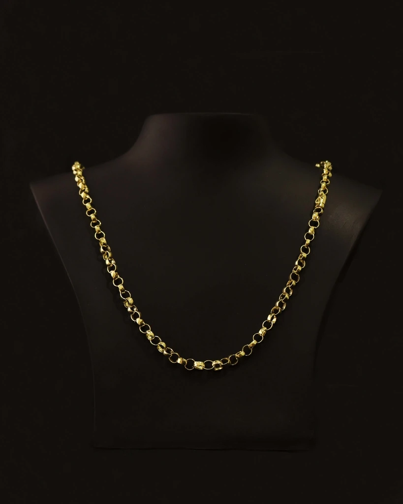 

ELO PORTUGUESE Chain 6MM Identical 18K Gold (Old Currency) Eternal Color Guarantee! Ancient Currency Jewelry