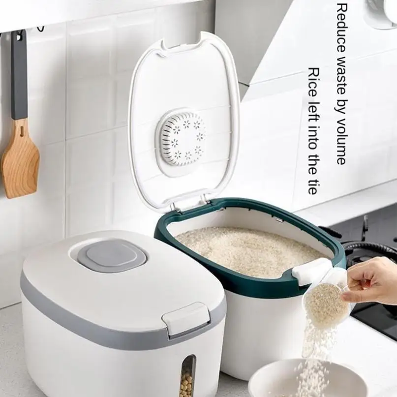 

5 кг, 10 кг Большой Ёмкость Кухня коробка для хранения риса насекомых-доказательство влагонепроницаемой запечатанной коробке риса ведро быт...