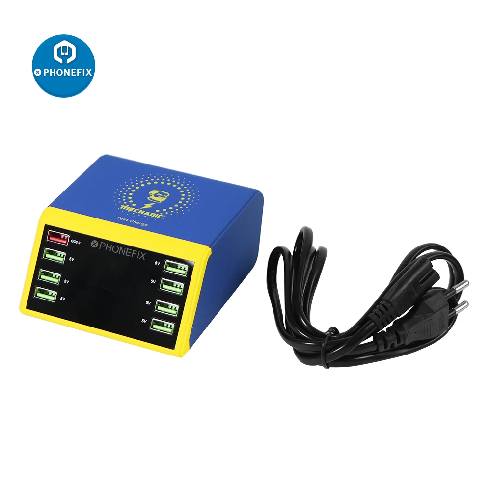 mechanic icharge qc 3 0 usb smart charge support fast charger with lcd display wireless charging hub for iphone android phones free global shipping