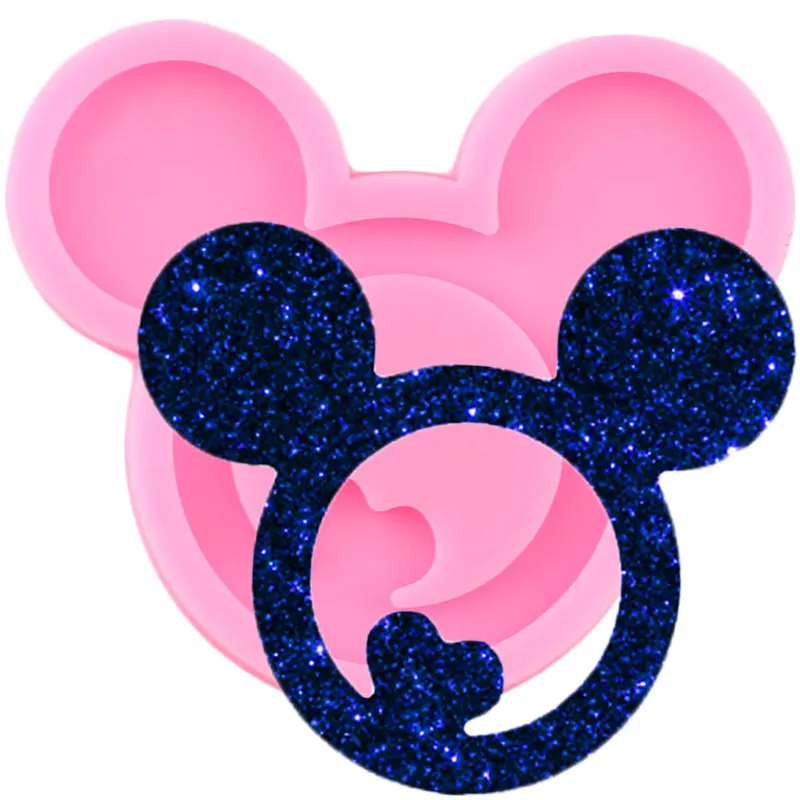 Disney Микки Мышь головы брелок в виде сердца любовь силиконовая форма для литья под