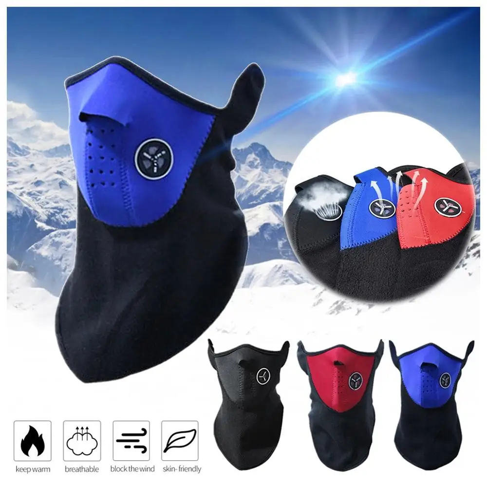 Motorcycle Half Face Mask Cover Unisex Ski Snowboard Motor Cycling Warm Winter Neck Guard Scarf Warm Protecting Mask men women