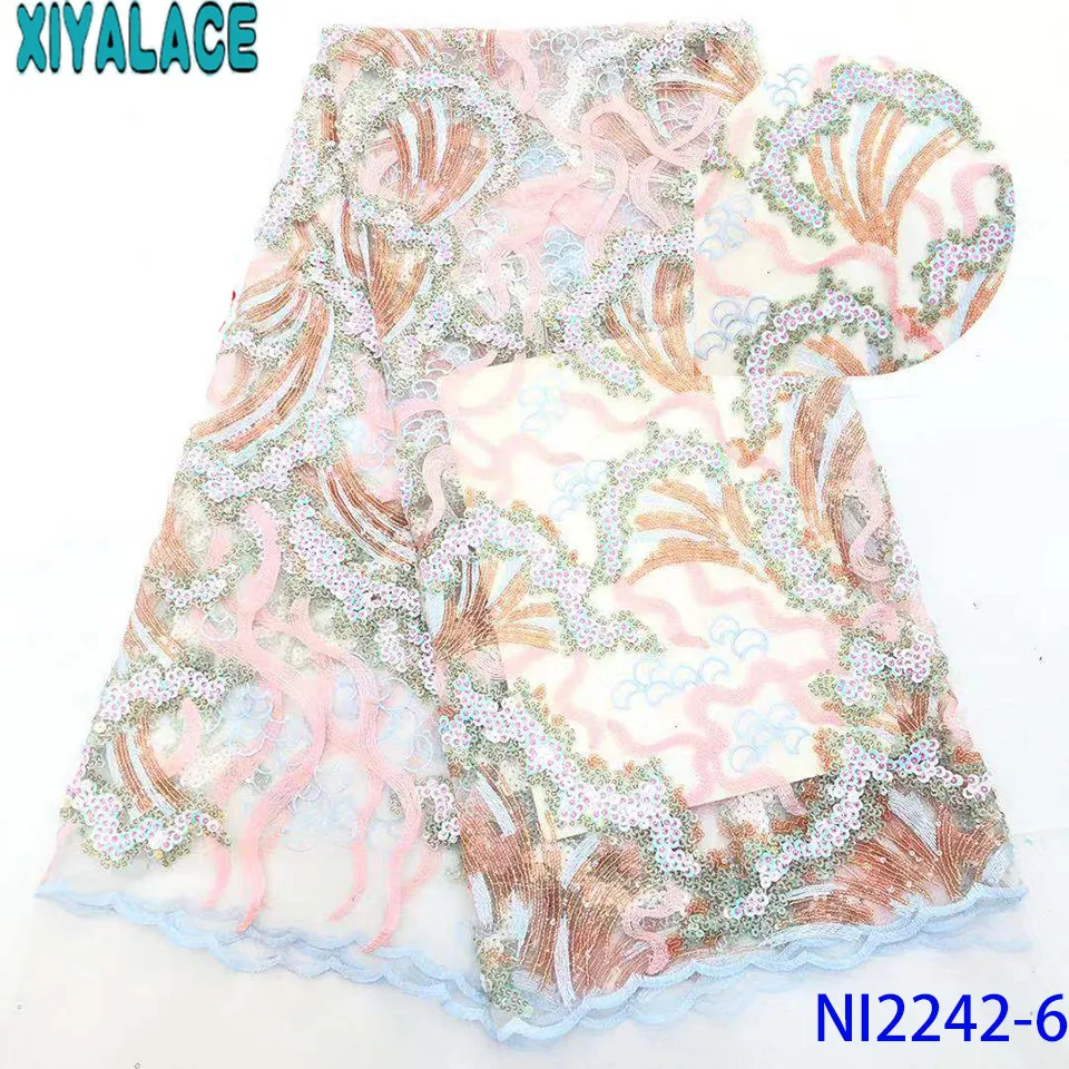 Новейшая кружевная ткань с блестками 2019 африканская кружево французская вышитая