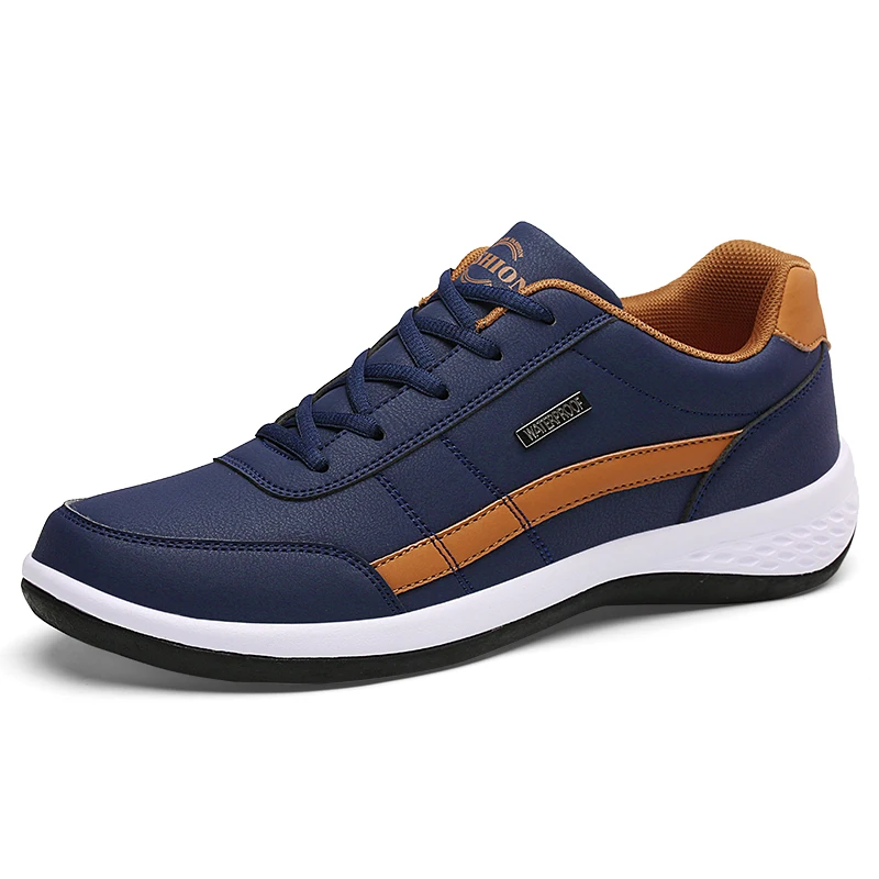 

Leather Men Shoes Sneakers Trend Casual Shoe Italian Breathable Leisure Male Sneakers Non-slip Footwear Men Vulcanized Shoes