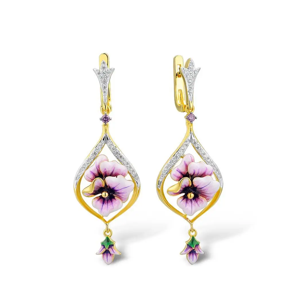 

Gorgeous Purple Flower Earrings