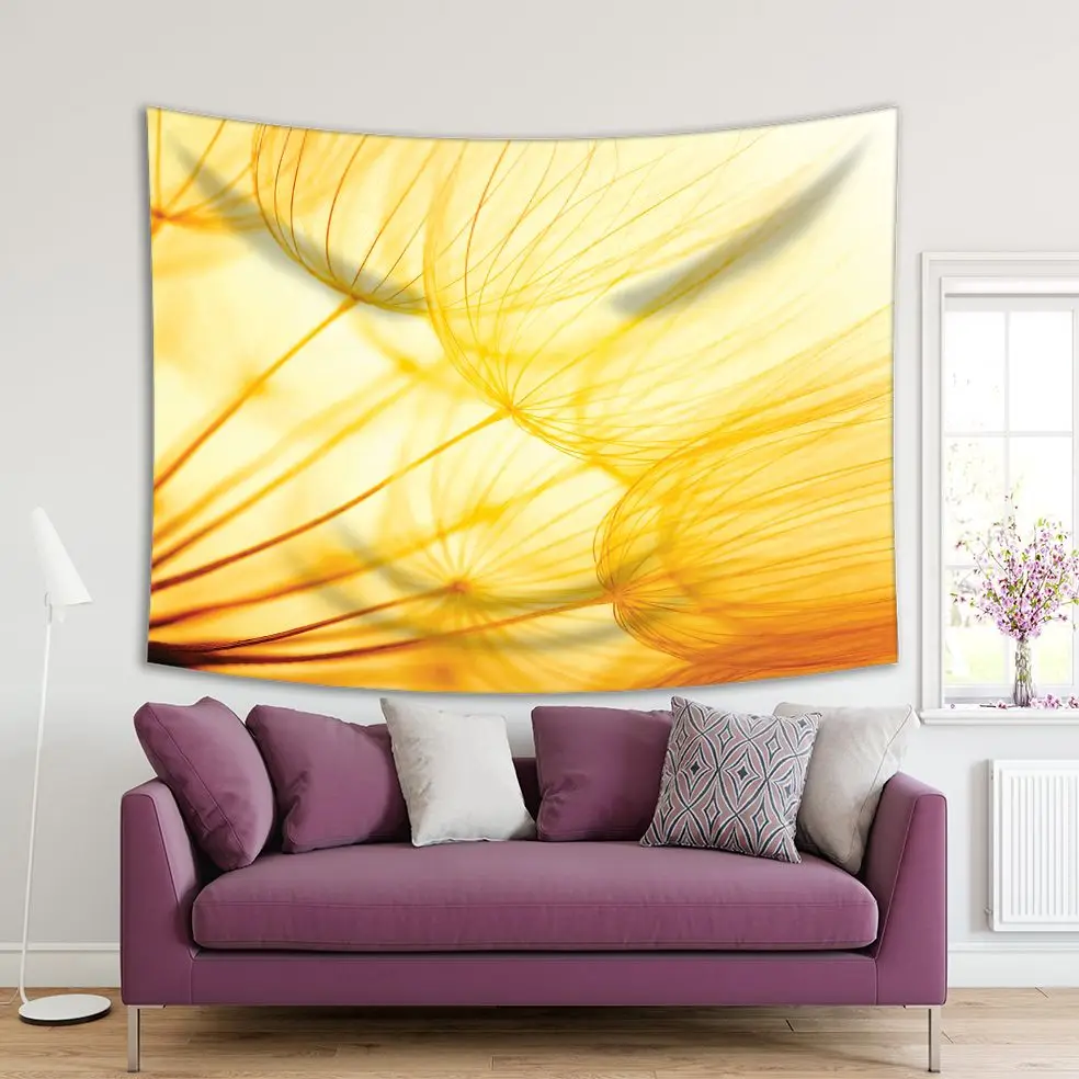 

Tapestry Dandelion in Golden Sunlight Meadow Flowers Wild Nature Sunset View Floral Art Yellow Brown