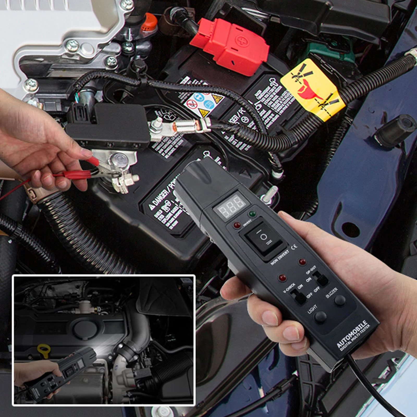 Цифровой автомобильный тестер напряжения батареи 9 ~ 35 в электродвигатели