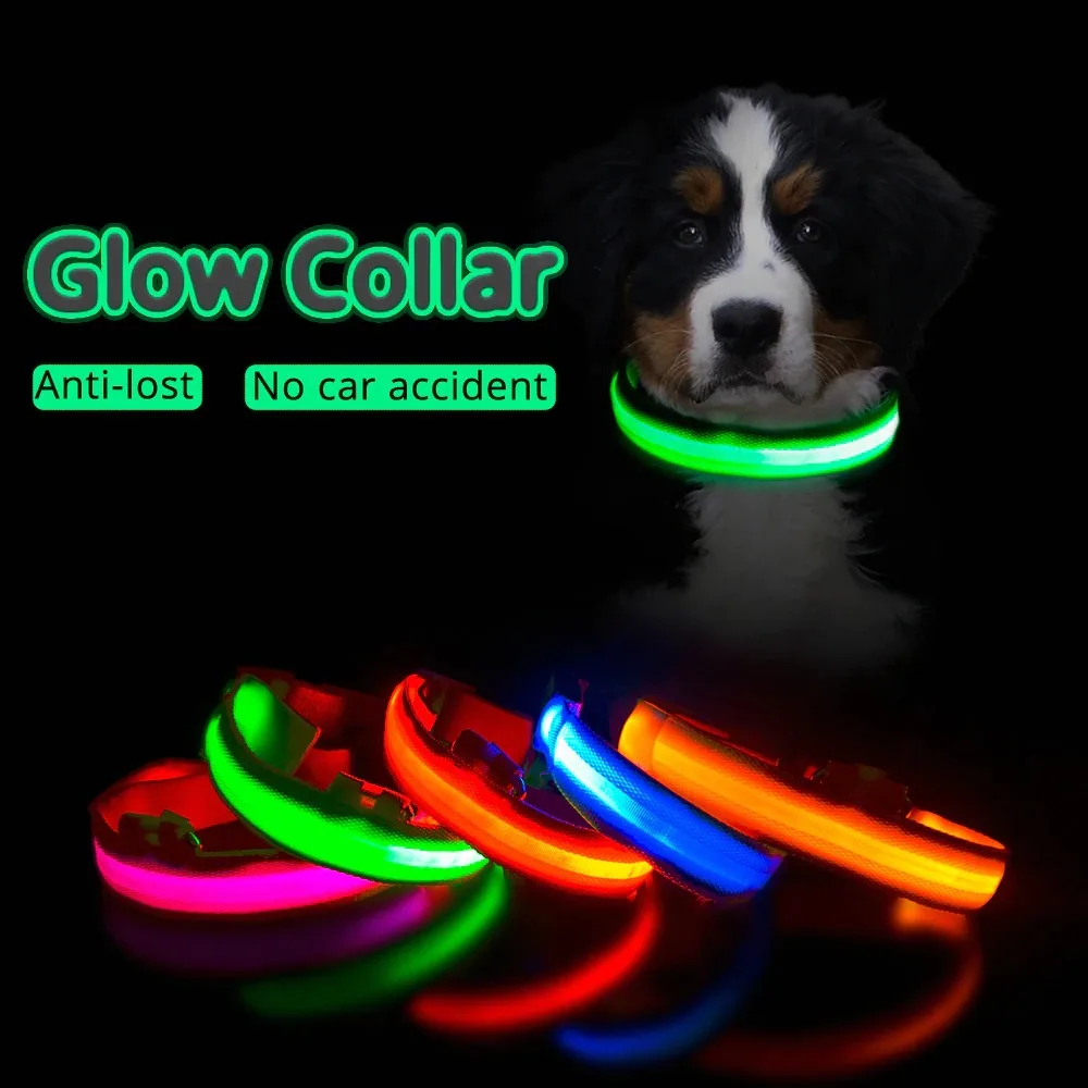 

USB Charging/Battery replacement Led Dog Collar Anti-Lost Collar For Dogs Puppies Dog Collars Leads Small Dogs Cat Safety Collar
