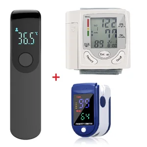 Медицинский Автоматический Сфигмоманометр, цифровой ЖК-дисплей, монитор артериального давления на запястье, пульсоксиметр, термометр