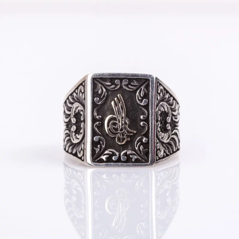 

925 Sterling Tugra Silver Ring Fashion Turkish Premium Quality Handmade Jawelery