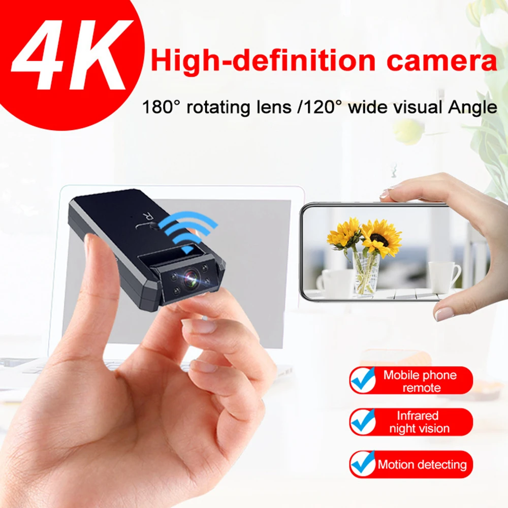 

WIFI Беспроводная сетевая камера с дистанционным управлением с 4K 1080P высокой четкости камера наблюдения камера Удаленная домашняя камера без...