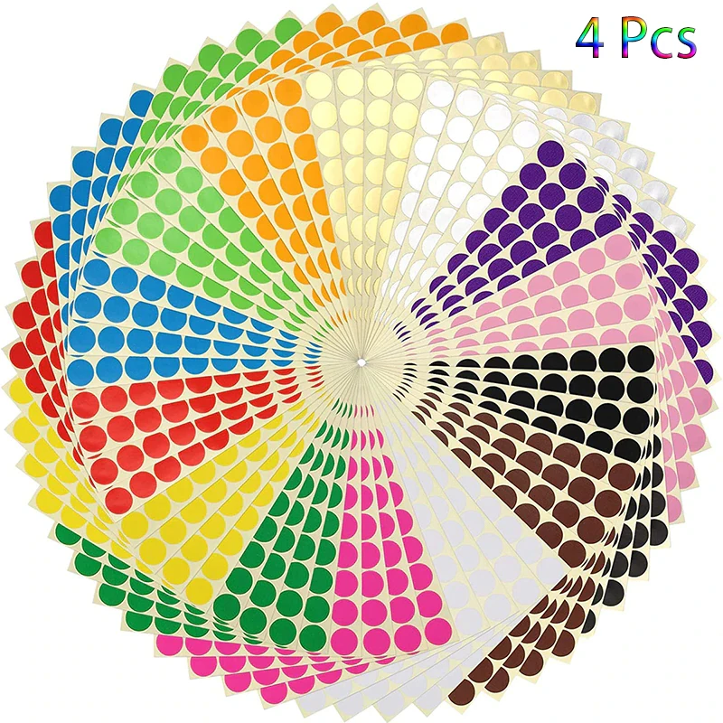 4 листа круглых наклеек с кодированием точек наклейка на руку тело игрушки