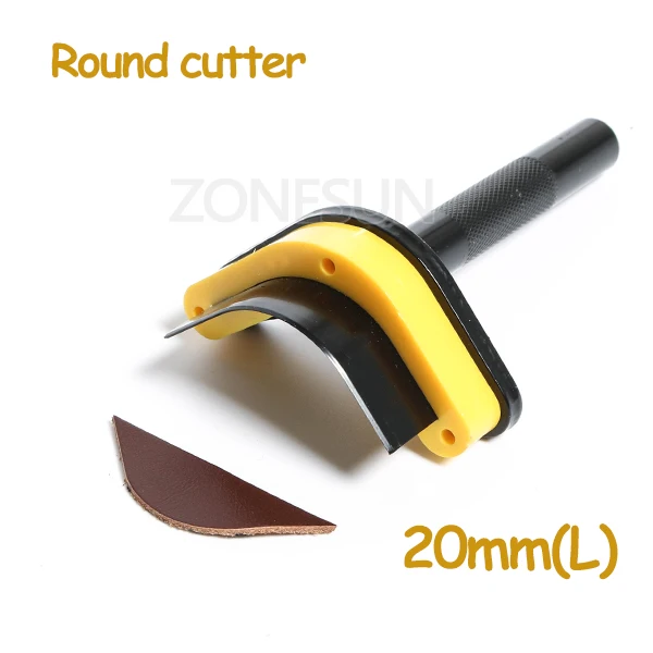 width 20mm ZONESUN DIY кожа обрезчик углов Наборы ручной пояс круглой огранки Удар ремня круглый Форма инструменты Угловой радиус 5/10/20 мм кожи филе - Цвет: width 20mm