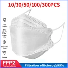 10-300 шт. маски Fpp2 маски для взрослых в форме белой рыбы ffp2mask модная защитная маска для лица mascarilla fpp2 homologada