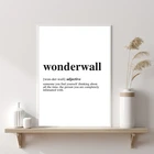 Настенная картина Wonderwall, современный минималистский плакат в словаре, Художественная Картина на холсте для гостиной, домашний декор