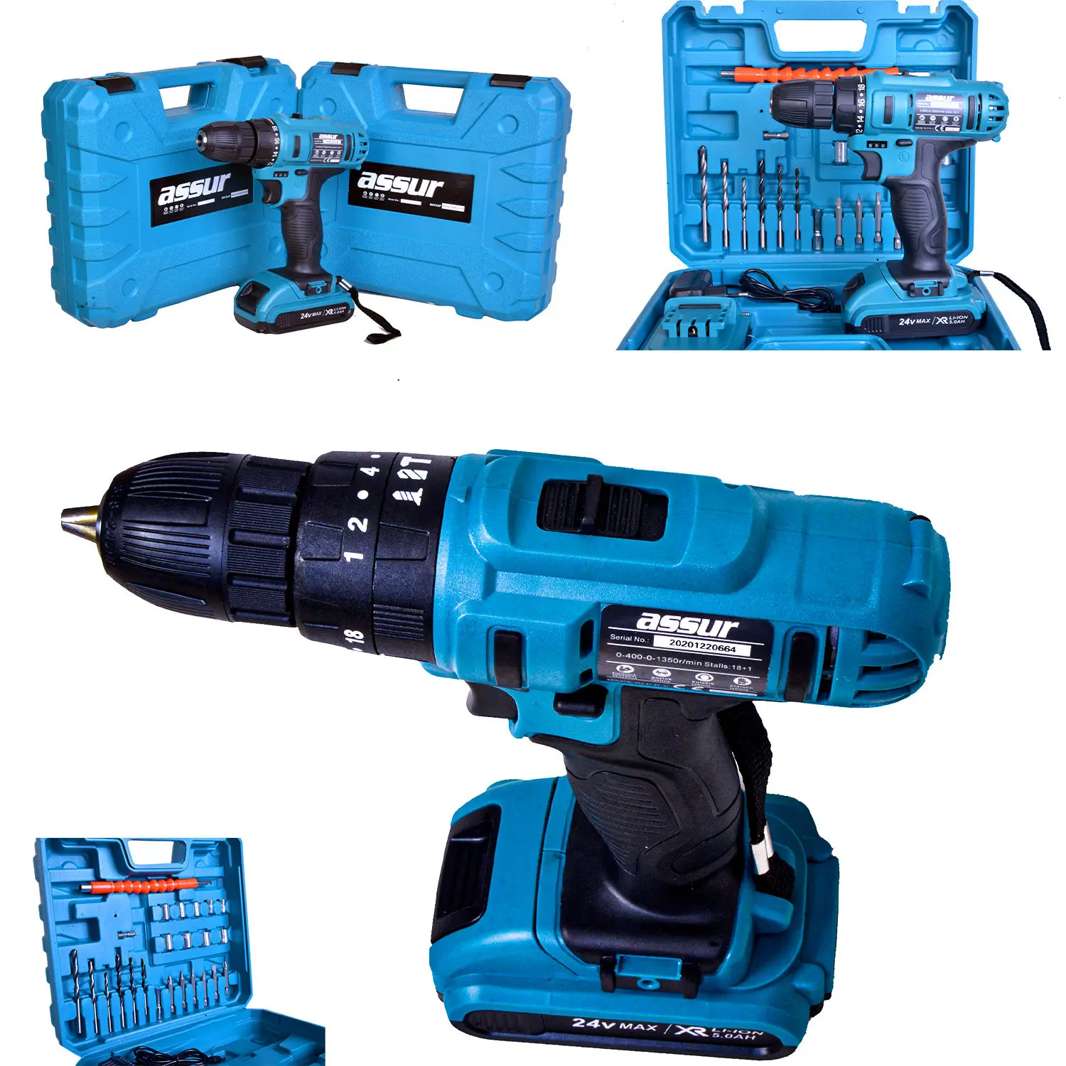 ASSUR 36v -24v 5ah двойной Беспроводной литий-ионным Батарея Заряженная дрель мини