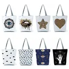 Новинка 2021, Женская сумочка, женская сумка с леопардовым принтом дьявольский глаз, женская сумка-тоут в полоску, сумка для покупок, повседневные пляжные сумки, женская сумка на плечо