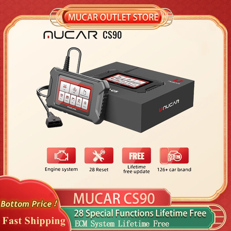 

【ZIMASALE1000】Диагностический сканер MUCAR CS90 CS99 CS2 OBD2, устройство для считывания кодов, для автомобилей, с возможностью сброса работы двигателя