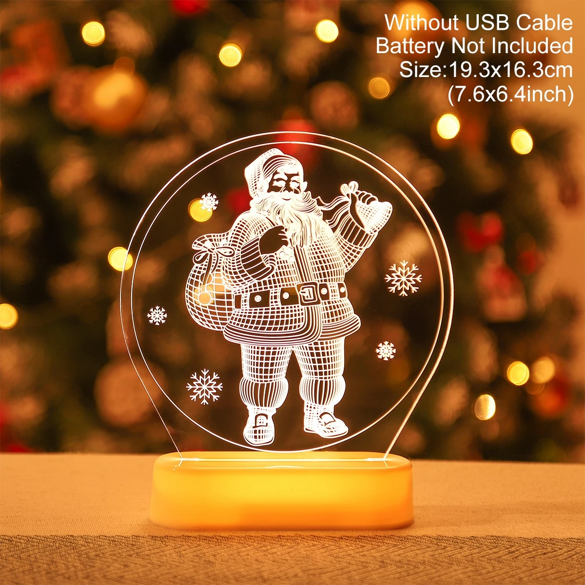 

3D Christmas Lights LED Christmas Decorations For Home Snowman Bell Acrylic Night Light 2021 Christmas Ornaments Xmas Gifts