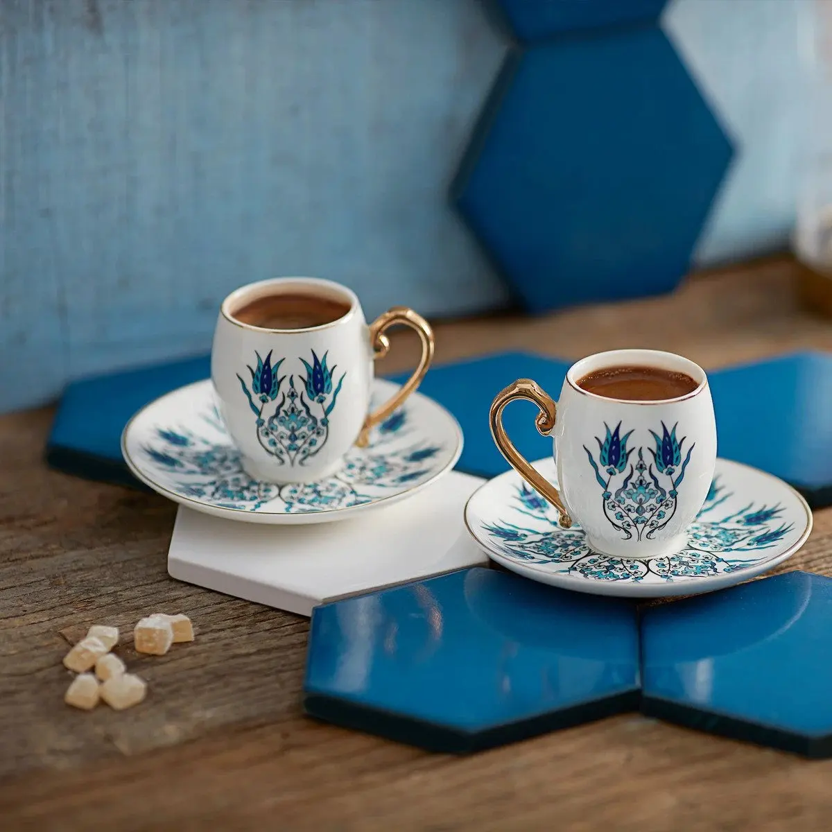 

Karaca Iznik Set of 2-6 Turkish Coffee Cups 90ml Accessories Maker Espresso Dolce Gusto Dripper Tools