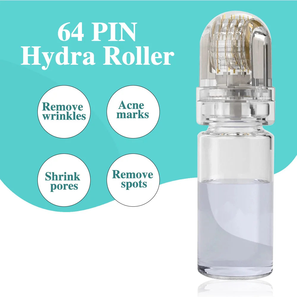 

Hydra Roller 64 Pins 20pins Micro titanium needle tips Derma needles skin care Anti aging whitening bottle roller serum reusable