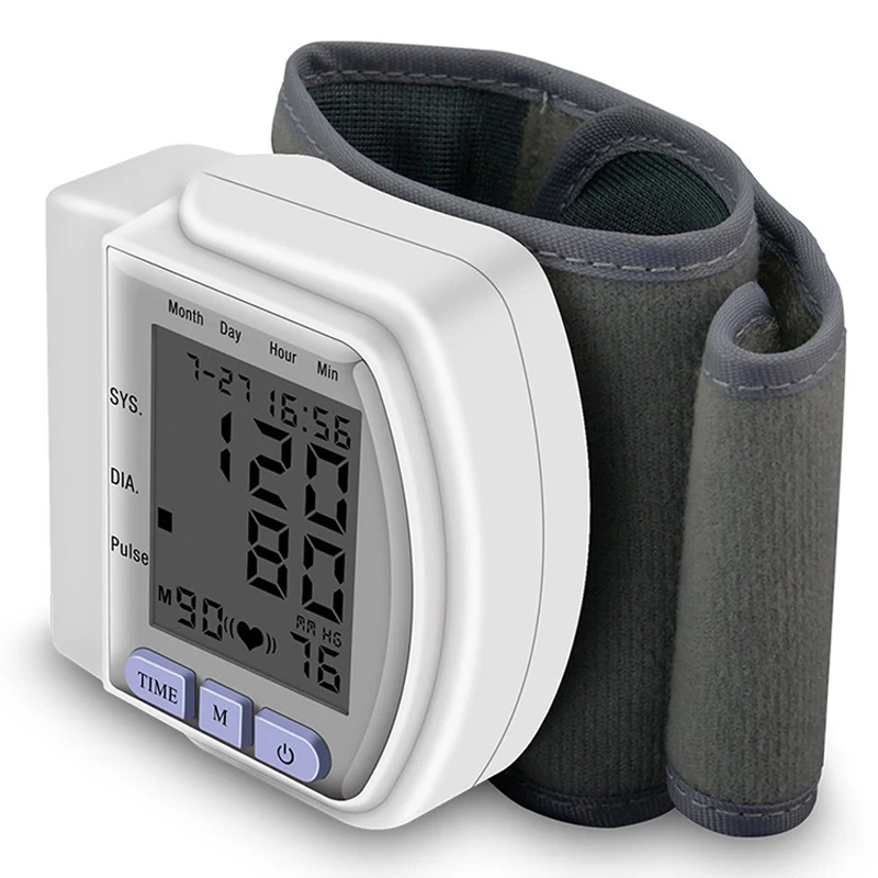 

Automatic Wrist Blood Pressure Monitor Digital BP Tonometer Meter Sphygmomanometer Heart Rate Meter Tensiometer Tansiyon Aleti