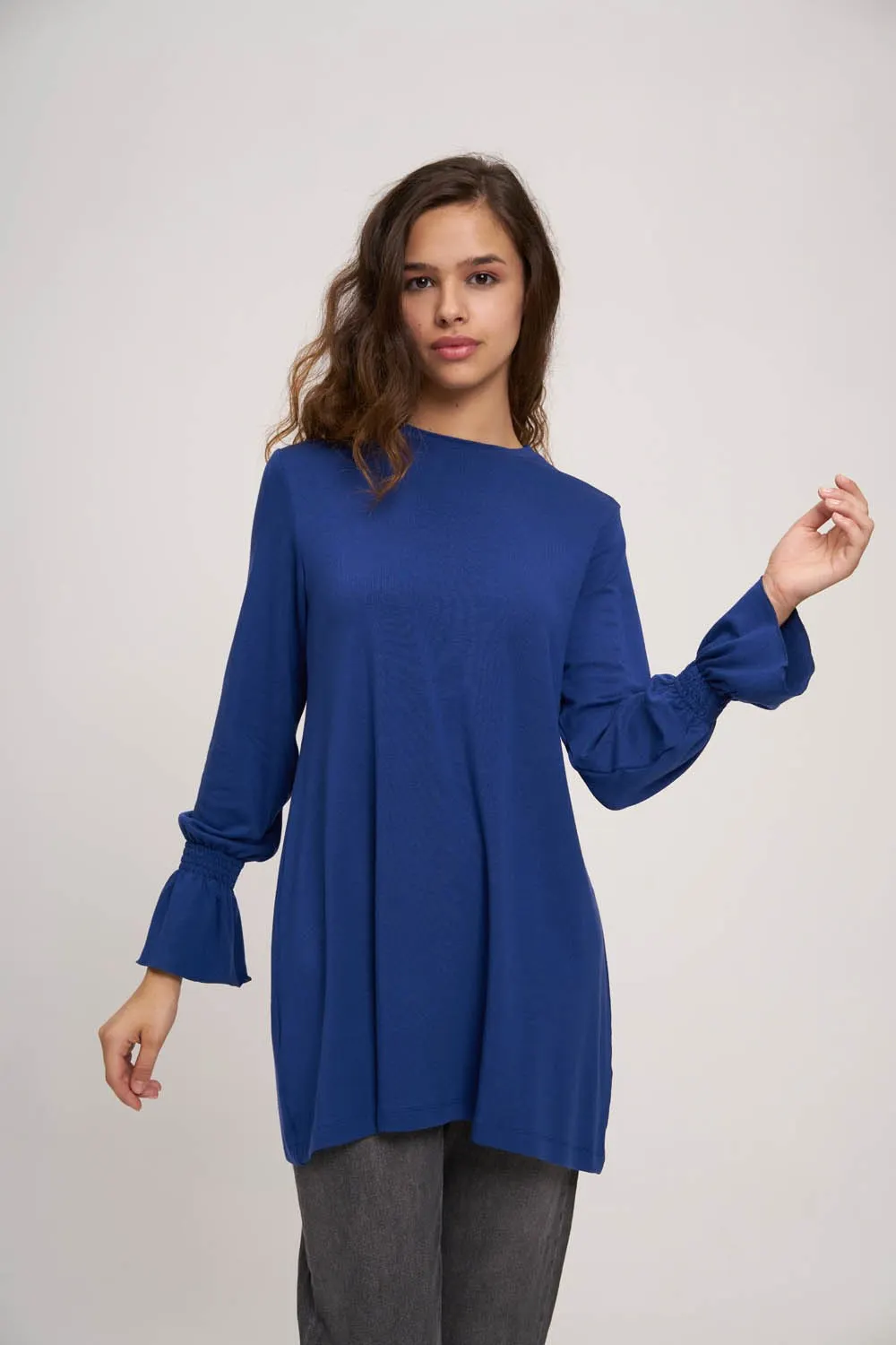 Ruched подробный туника |