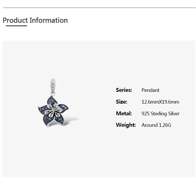 

Sparkling Blue Flower Pendant
