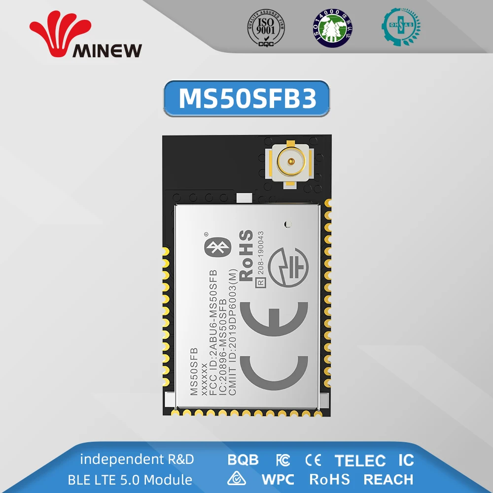 BQB FCC CE RoHs TELEC RCM WPC Сертифицированный nRF52810 модуль Bluetooth LE с соединителем u.FL/IPEX