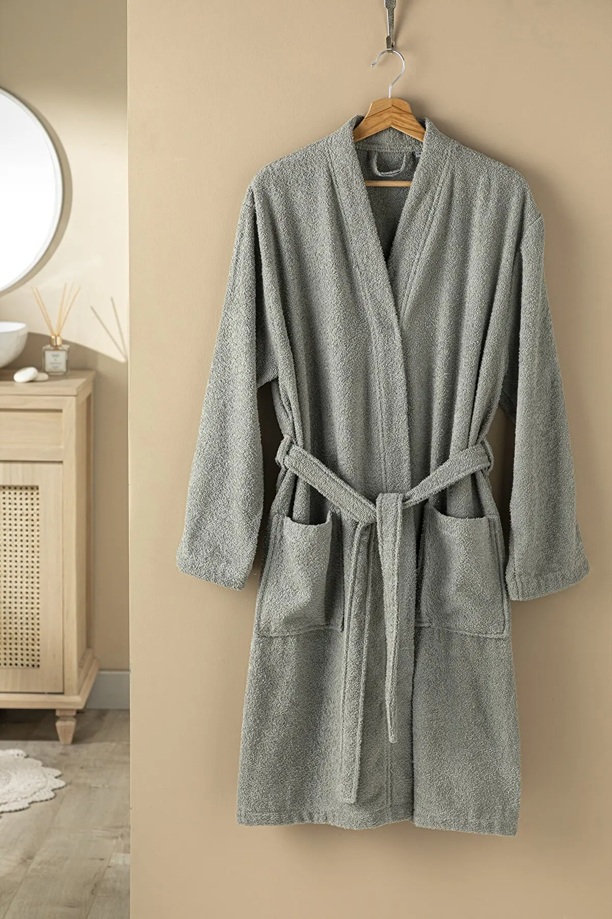 

Bathrobe 100% Cotton Grey Man Winter Long Sleeve Bathrobe Soft Tissue Nightrobe Sleepwear Home Clothes Soft Bath Robe Men