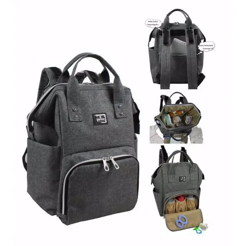 

Mommy Bag Mother Baby Care Backpack Gray Burgundy Color Erasable Fabric Stylo Original Brand