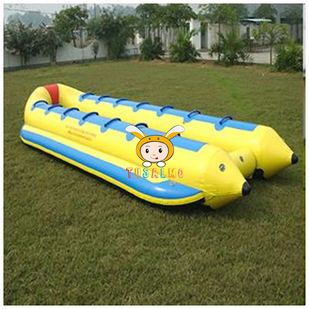 

Nathaniel Summer Water Toys Inflatable Flying Towable 14 Persons Double Tube Inflatable Water Banana Boat for Ocean Games