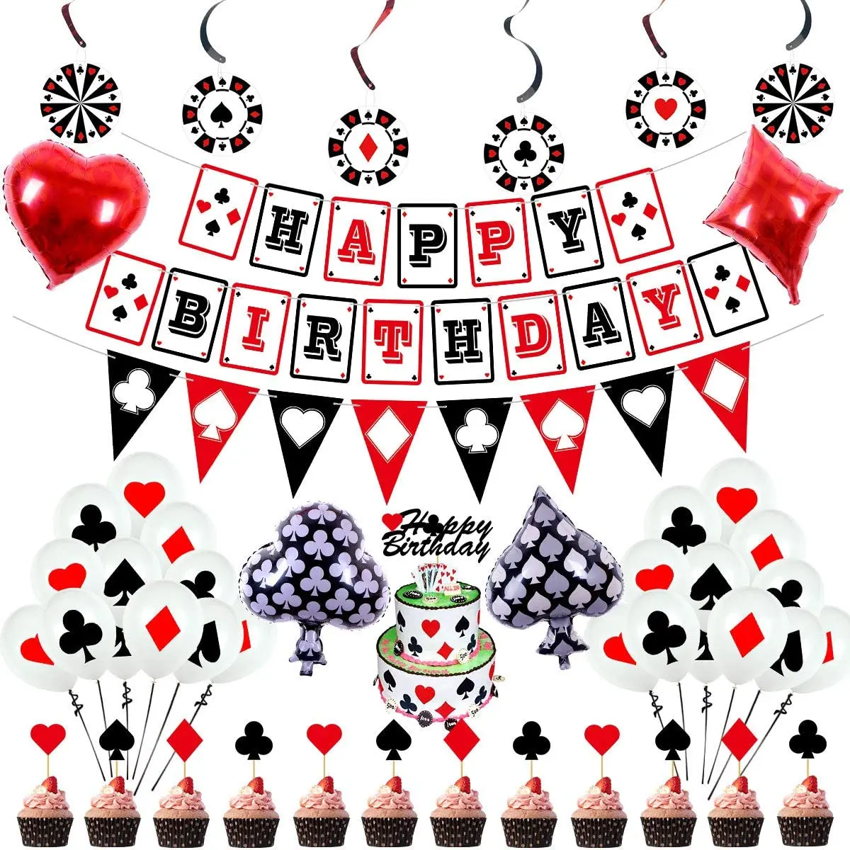 49 шт. казино тематические вечерние расходных материалов включая игральные карты