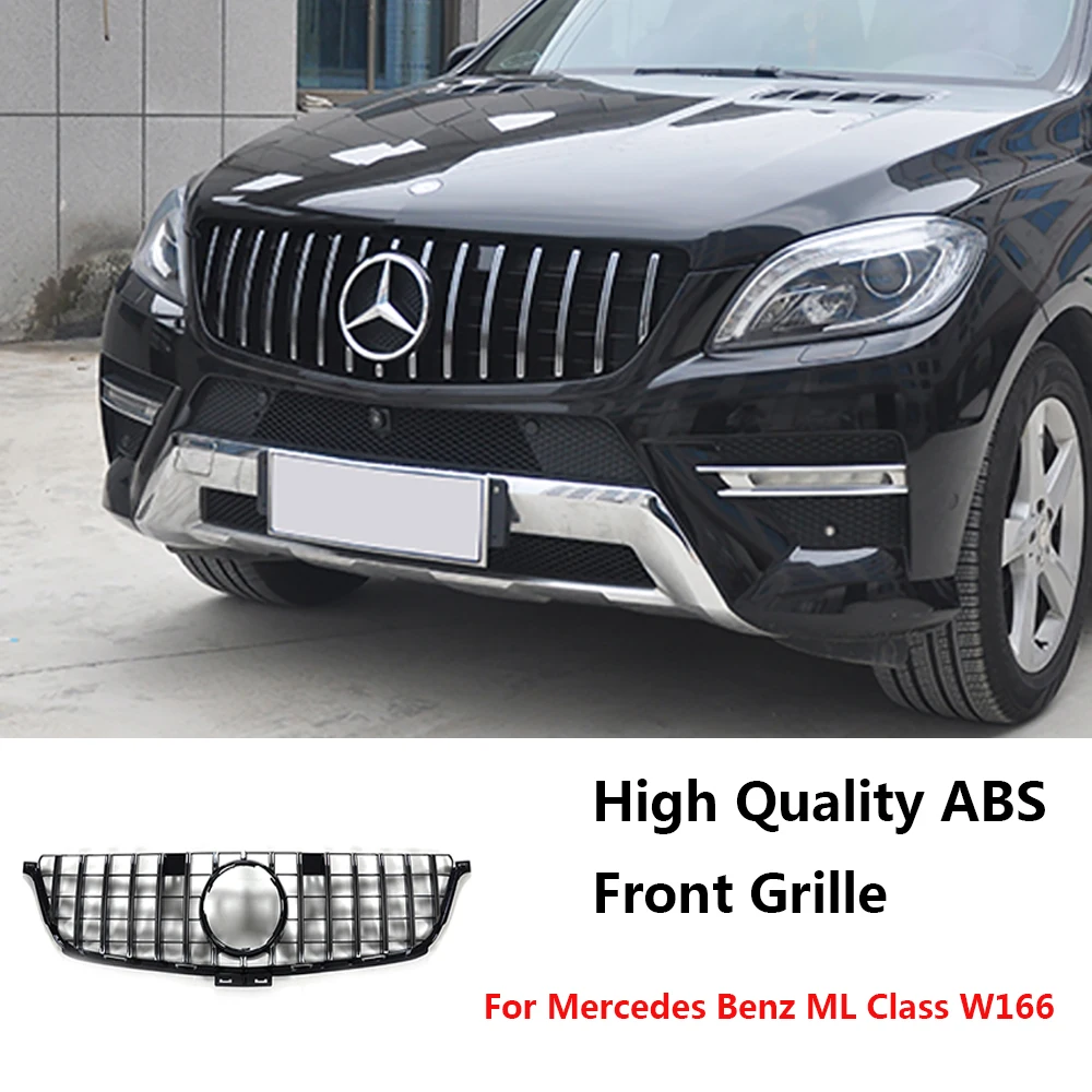 

Front Grille For Mercedes Benz ML Class W166 2012-2015 GT Style Car Replacement Upper Bumper Engine Hood Mesh Air Vent Grill