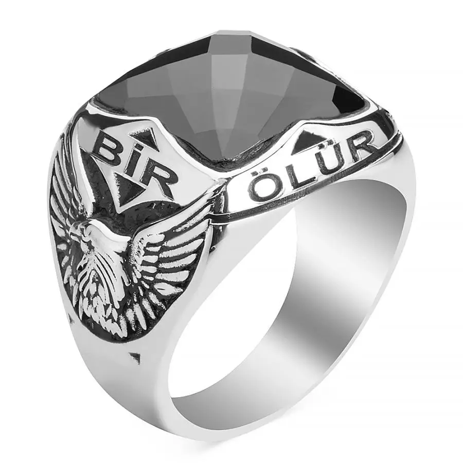 

Мужское кольцо с мотивом орла из стерлингового серебра 925 пробы, мужское кольцо с одной из нас, модное турецкое свадебное украшение ручной р...