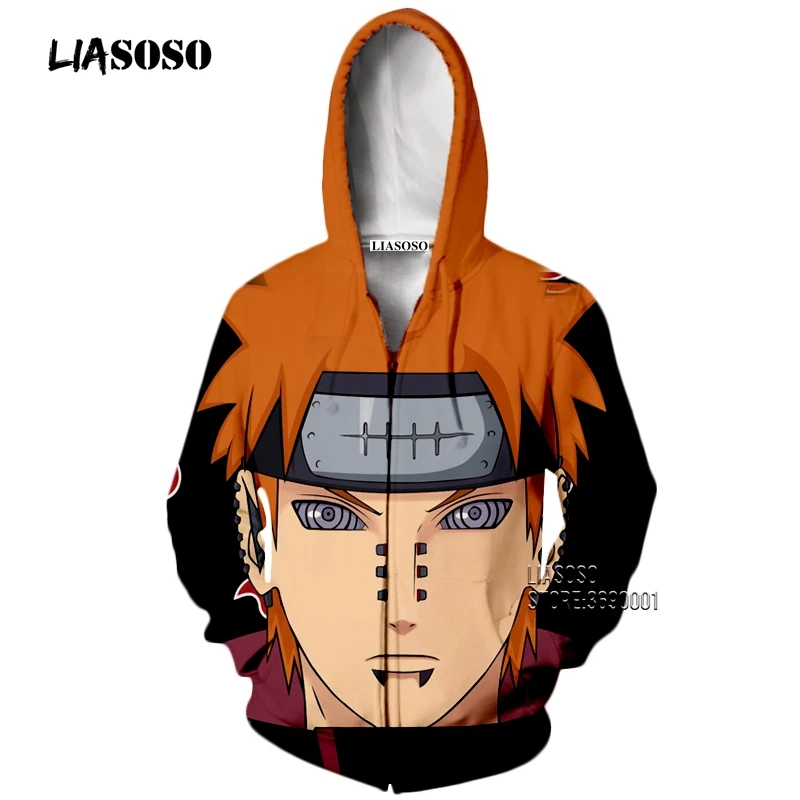 7 LIASOSO 3D принт унисекс аниме Наруто Akatsuki Учиха Итачи Дейдара боль толстовки с капюшоном Кофты на молнии X2650 - Цвет: 7