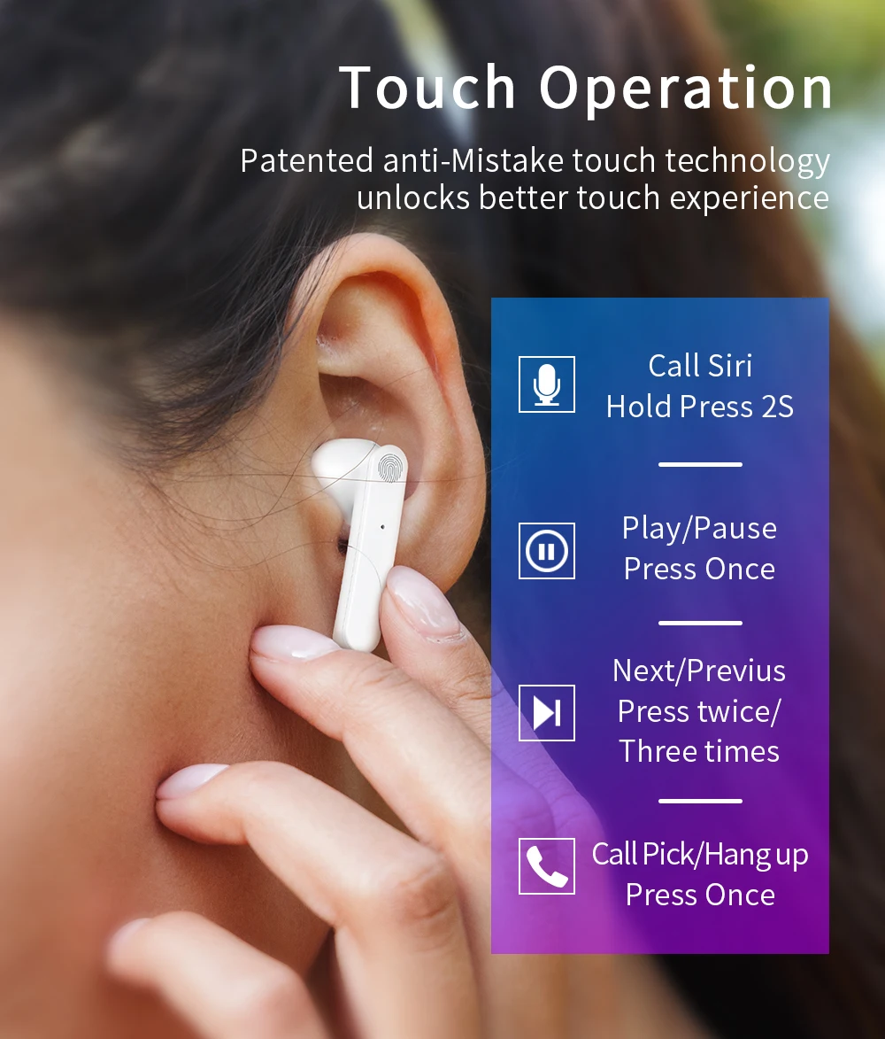 Наушники вкладыши TWS Bluetooth V5.0 наушники беспроводные стерео обеспечивают защиту