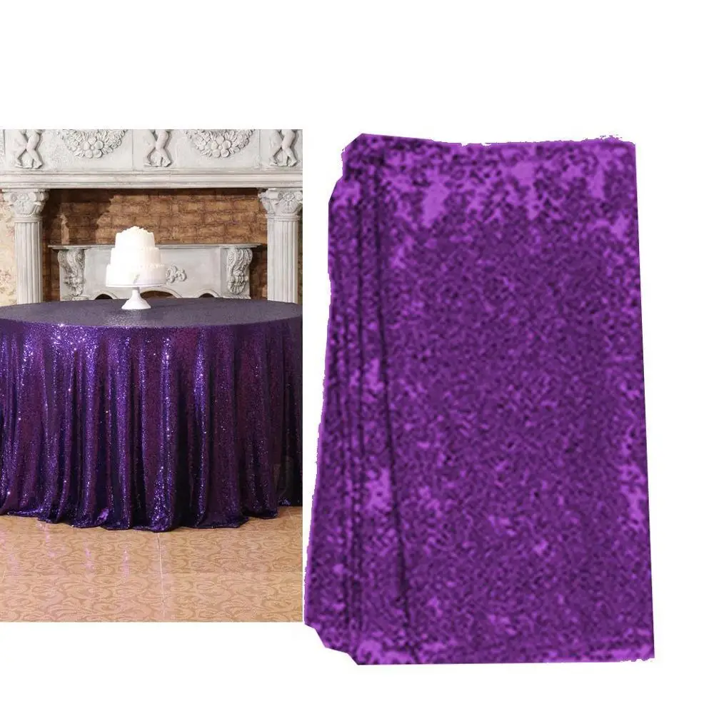 Purple Новая скатерть, свадебная скатерть с блестками, однотонные вечерние скатерти для украшения дома, ресторана, помолвки - Цвет: Purple