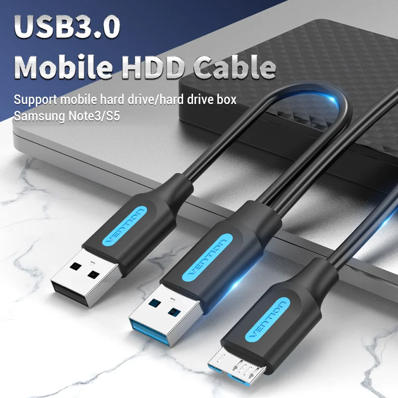 Кабель Vention USB 3.0 AM/micro B 2.0 AM для быстрой зарядки и передачи данных Samsung Note 3 S5 Xiaomi - 0.5м