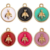 peixin 20pcsset cute bee jewelry making accessories wholesale colorful alloy animal diy earring findings round charm 1214mm