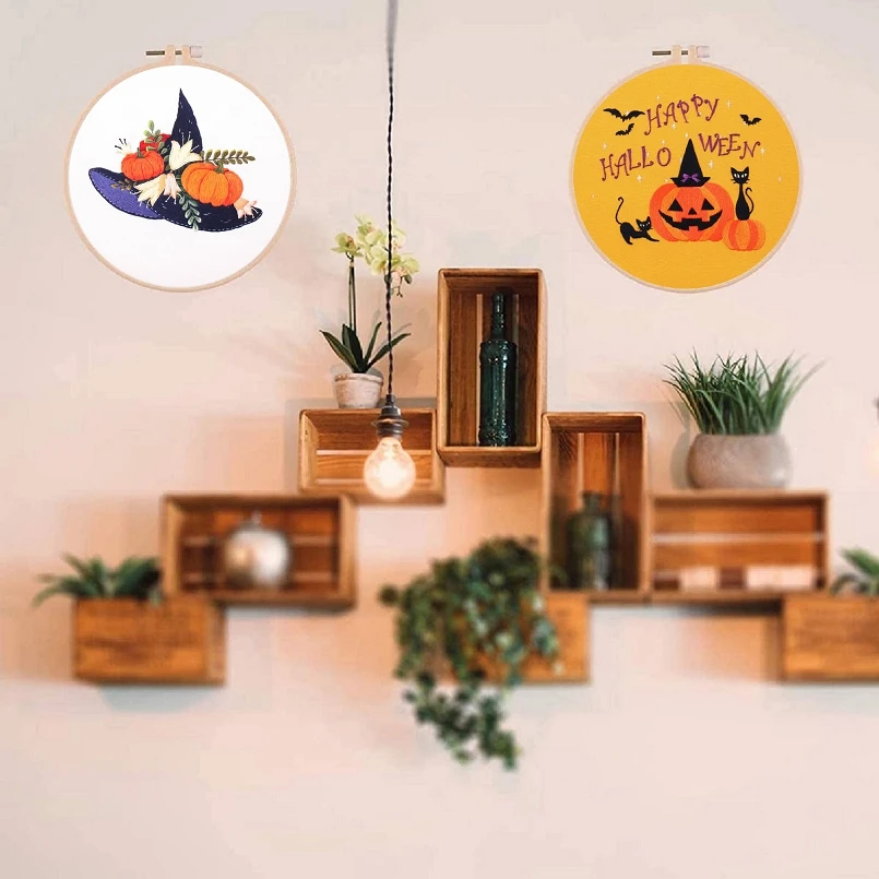 

Full Range Embroidery Starter Kit, Halloween Embroidery Kits for Beginners, Embroidery Decoration, English Instructions (A)