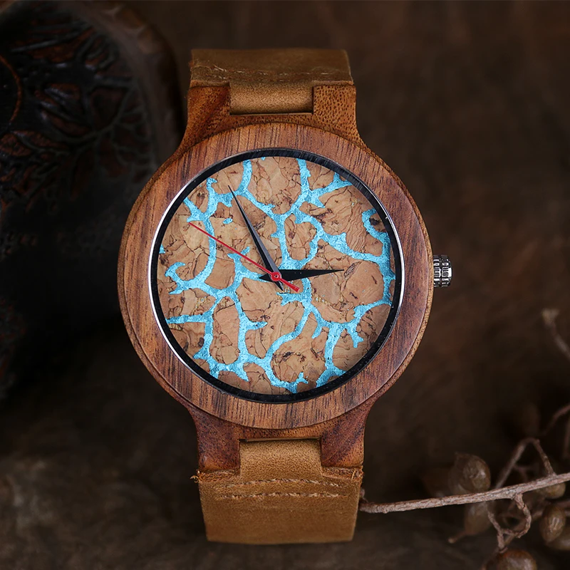 

Personality Creative Business Men Wood Watches Top Fashion Large Dial Quartz Wooden Watch Luxury Premium Leather Belt Wristwatch
