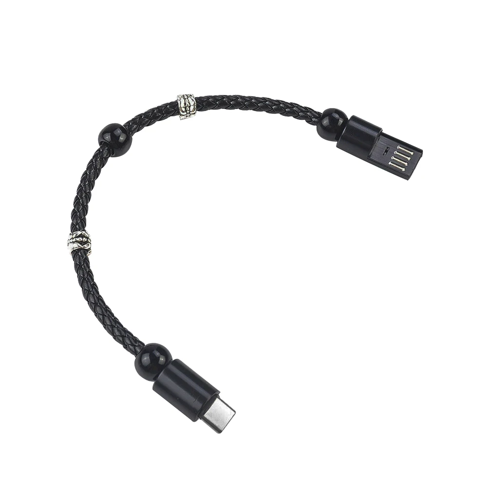 VITOG заряжатель USB браслета кабель для быстрой зарядки Кожаный Плетеный ручной цепи строка данных для Iphone type-C Android