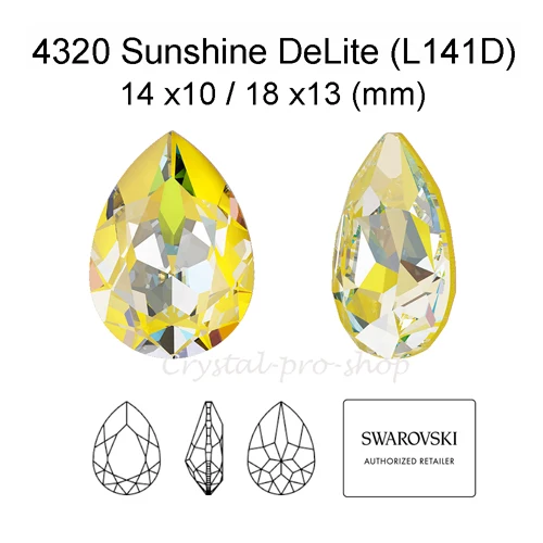 Sunshine DeLite DeLite Необычные каплевидные Стразы 14x10(мм) с кристаллами Swarovski - Цвет: Sunshine DeLite